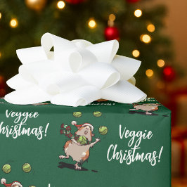 Papel De Regalo Veggie Christmas! Cute Guinea Pig Juggling Sprouts