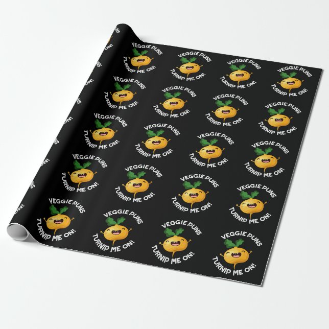 Papel De Regalo Veggie Puns Me Convierte En Un Gracioso Pun Dark B (Desenrollado)