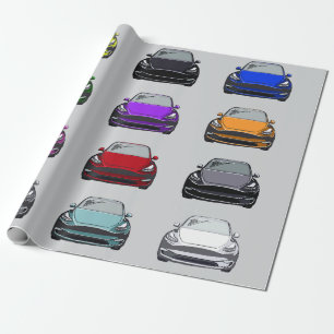 Papel De Regalo Vehículo eléctrico multicolor SUV Gris de coches
