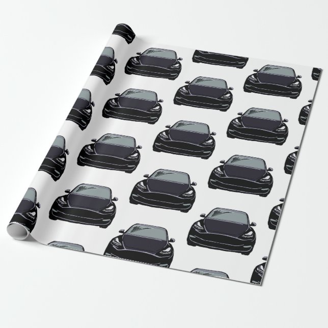 Papel De Regalo Vehículo eléctrico negro Vehículo automóvil SUV (Desenrollado)