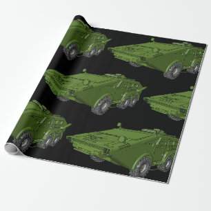 Papel De Regalo Vehículo Militar Blindado Verde