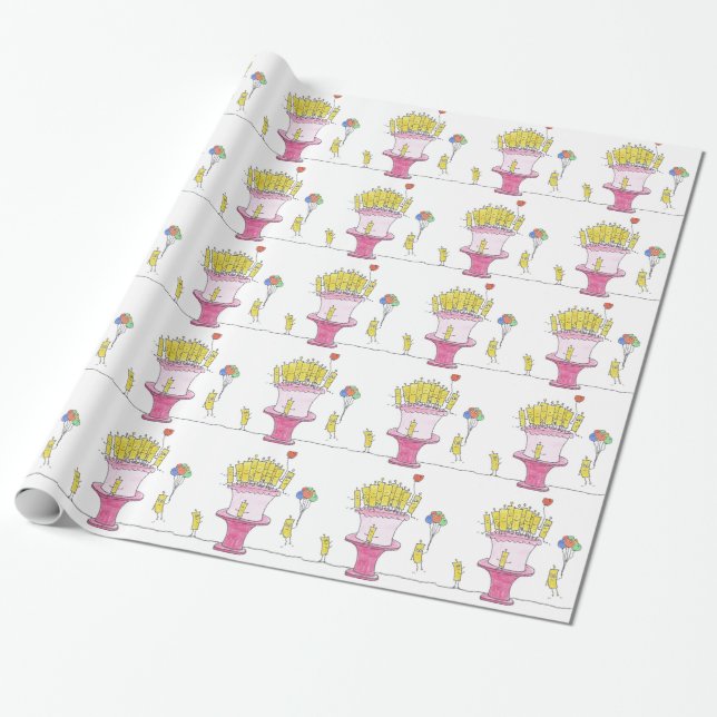 Papel De Regalo Vela de cumpleaños (Desenrollado)