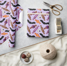 Papel De Regalo Vela de Halloween trata morado