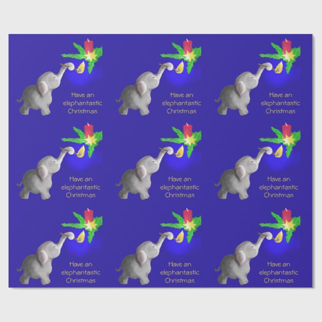 Papel De Regalo Vela Dumbo, Personalizado de Xmas elefante y plást (Superficie plana)