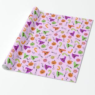 Papel De Regalo Vela Gorra de Halloween Candy & Pumpkins 3