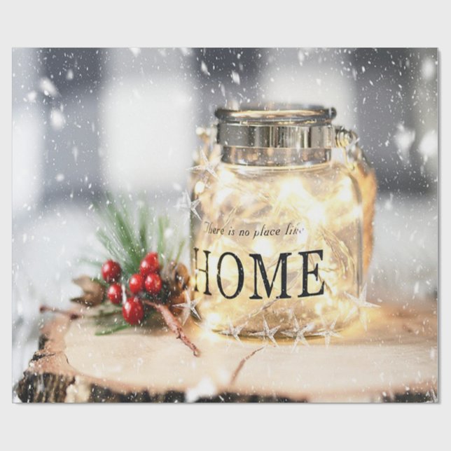 Papel De Regalo Vela, Navidad vacaciones en casa (Superficie plana)