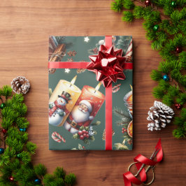 Papel De Regalo Velas cálidas para Navidades