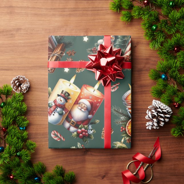 Papel De Regalo Velas cálidas para Navidades (Regalo de vacaciones)