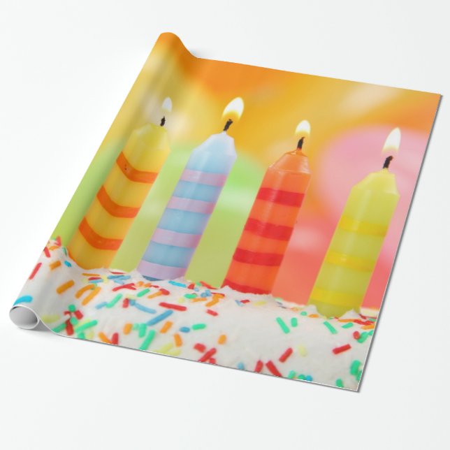 Papel De Regalo Velas de cumpleaños (Desenrollado)