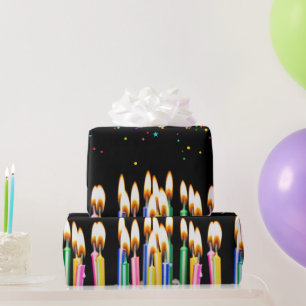 Papel De Regalo Velas de cumpleaños con Confetti
