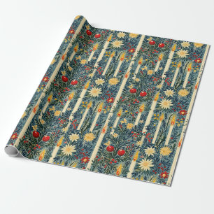 Papel De Regalo Velas de Navidades florales