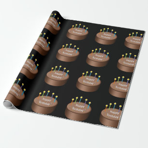 Papel De Regalo Velas de pastel de cumpleaños de chocolate