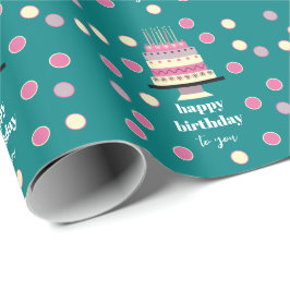 Papel De Regalo Velas de pastel de cumpleaños personalizadas retro