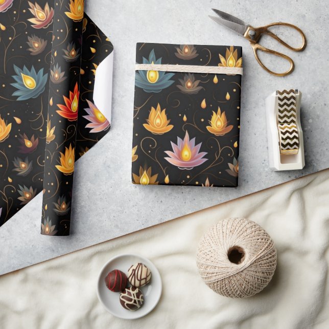 Papel De Regalo Velas Diwali (Artesanía)