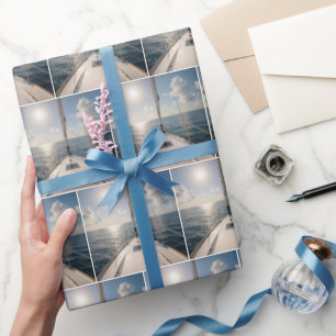 Papel De Regalo Velero en aguas tranquilas del océano