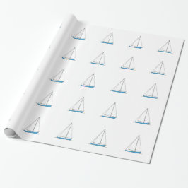 Papel De Regalo Veleros azules de Sloop