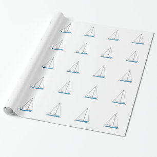 Papel De Regalo Veleros azules de Sloop