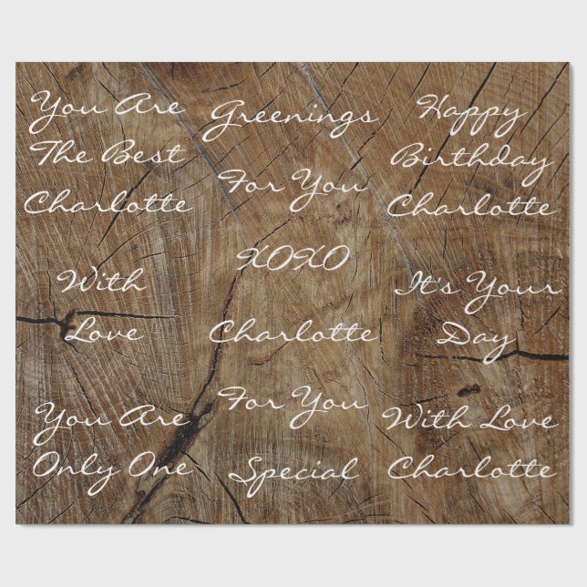 Papel De Regalo Velvet blanco de madera de cosecha rusa personaliz (Superficie plana)