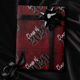 Papel De Regalo Velvet Grad   Graduación del Grunge Ruby Red Crims