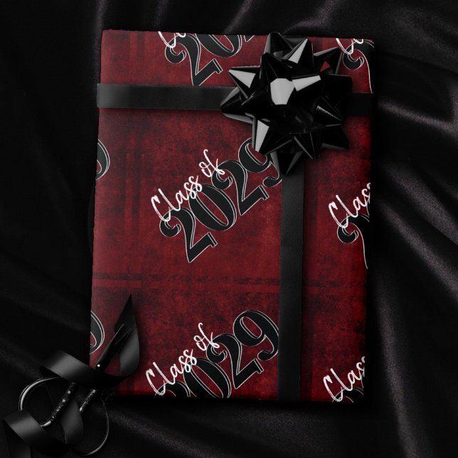 Papel De Regalo Velvet Grad | Graduación del Grunge Ruby Red Crims (Subido por el creador)