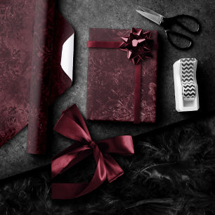Papel De Regalo Velvety Wine Damask Bordeaux Sangria Grunge Glam