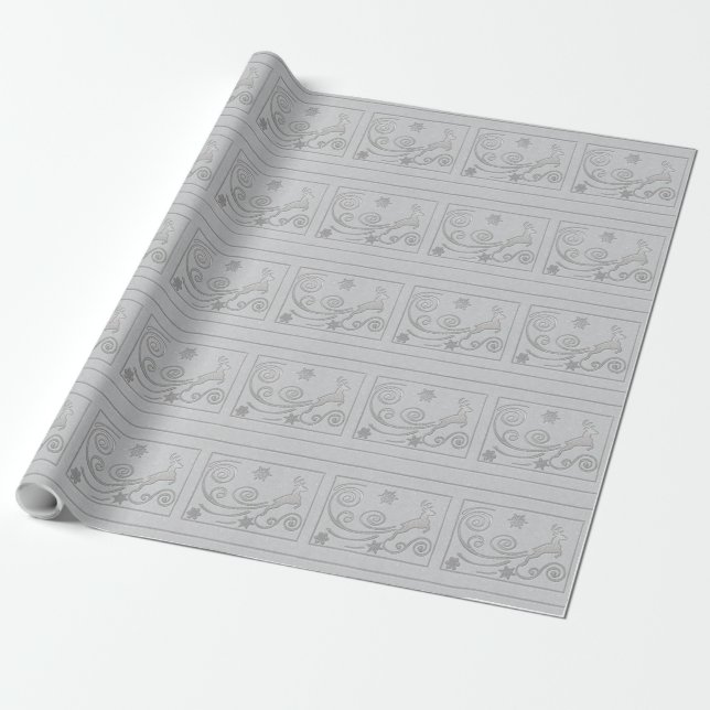 Papel De Regalo Venado de plata estilizada (Desenrollado)