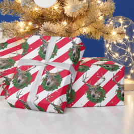 Papel De Regalo Venado y Navidades cortan en copos de nieve