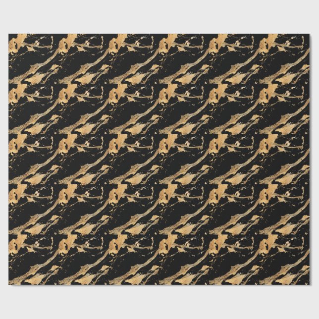 Papel De Regalo Venas doradas sobre la textura de lujo de mármol n (Superficie plana)