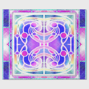 Papel De Regalo Ventana de catedral de vidrio emplomado en lila y 