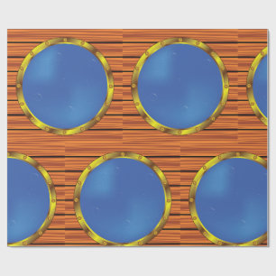 Papel De Regalo Ventana de ojo de buey de barco náutico con agua a