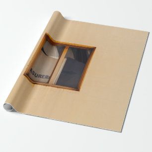 PAPEL DE REGALO VENTANA DE VIDRIO DE MADERA MARRÓN