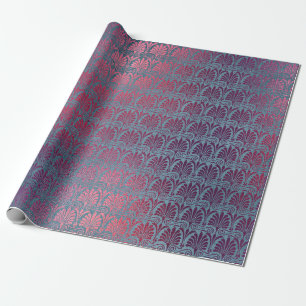 Papel De Regalo Ventiladores del Art Déco morado rosado