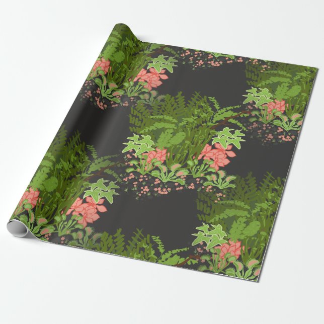 Papel De Regalo venus flytrampa floral (Desenrollado)