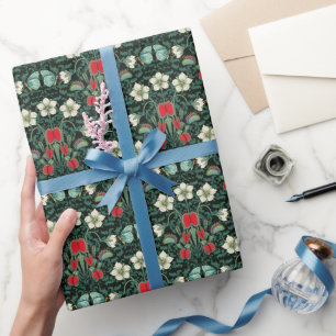 Papel De Regalo Venus Flytrampa y mariposa azul