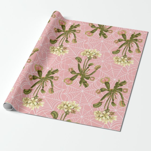 Papel De Regalo venus flytrap floral spider web (Desenrollado)