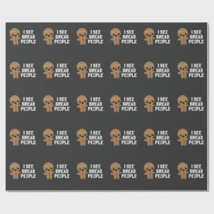Papel De Regalo Veo a la gente de pan divertida Navidad Pan de Jen