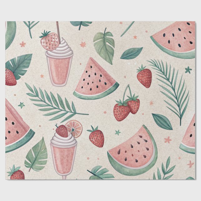 Papel de regalo veraniego adorable (Superficie plana)