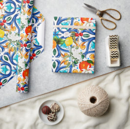 Papel De Regalo Verano, baldosas sicilianas, mayólica, cerámica