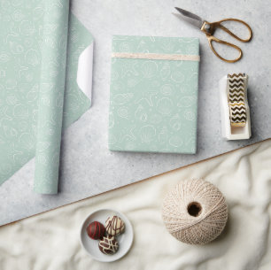 Papel De Regalo Verano de conchas de mar costeras boho náuticas me