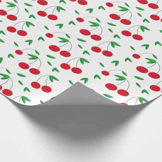 Papel De Regalo Verano de las cerezas rojas todo el tiempo (Esquina)
