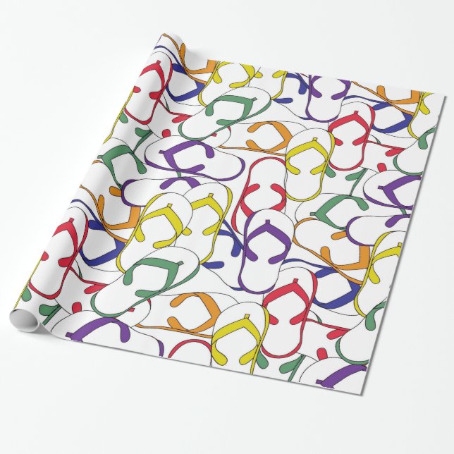 Papel De Regalo Verano de los balanceos del modelo del flip-flop (Desenrollado)