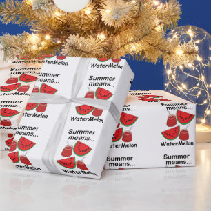 Papel De Regalo Verano de Sandía Significa Fiesta de Fruta de Sand