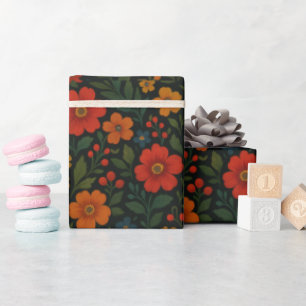 Papel De Regalo Verano del Boho Rústico de Flor Silvestre de Cotta