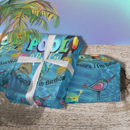 Papel De Regalo Verano Guay Pool Fiestas Niños Cumpleaños