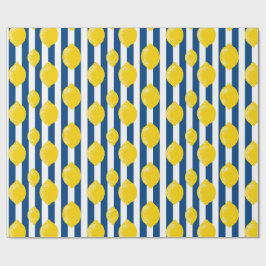 Papel De Regalo Verano Mediterráneo Rayas y Limones