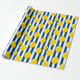 Papel De Regalo Verano Mediterráneo Rayas y Limones