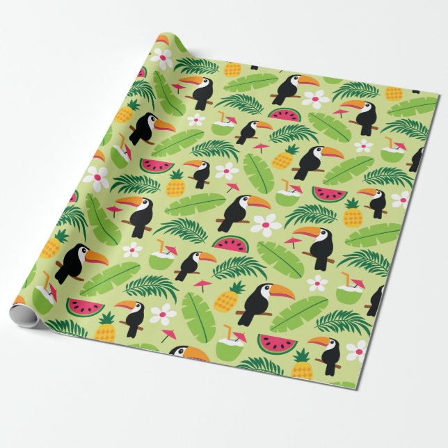 Papel De Regalo Verano Tropical Turco (Desenrollado)