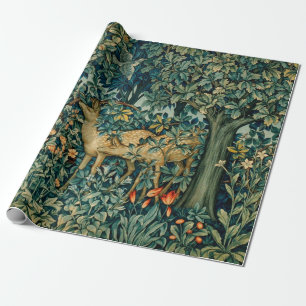 Papel De Regalo VERDAD, ANIMALES FORESTALES HACEN Navidades floral