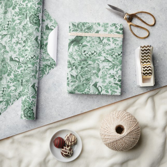 Papel De Regalo Verdant Green Toile de Jouy (Artesanía)