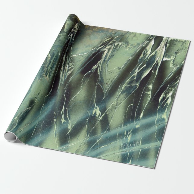 Papel De Regalo Verde a gris oscuro (Desenrollado)